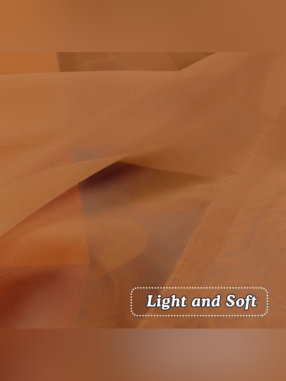 Sheer Orange Curtains NWT - Picture 3 of 4